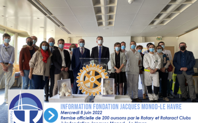 Remise officielle de plus de 200 oursons par le Rotary et Rotaract Clubs à la Fondation Jacques Monod