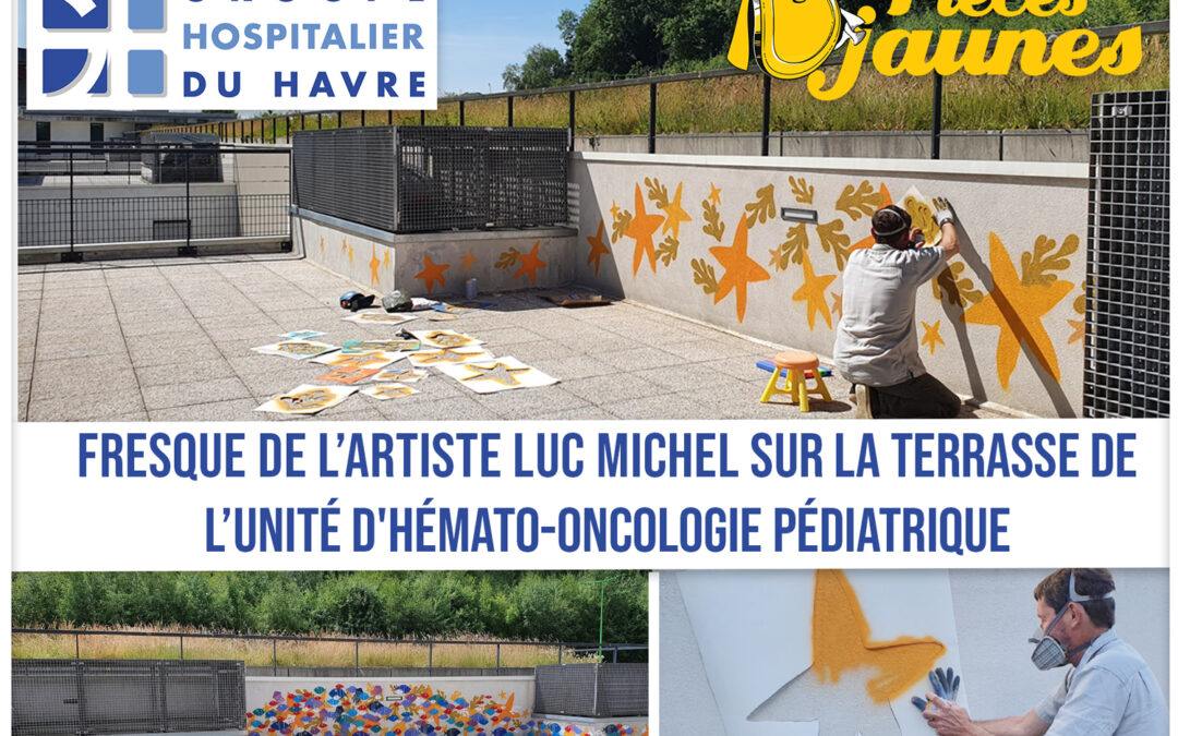 Fresque de l’artiste Luc Michel sur la terrasse de l’unité d’hémato-oncologie Pédiatrique.