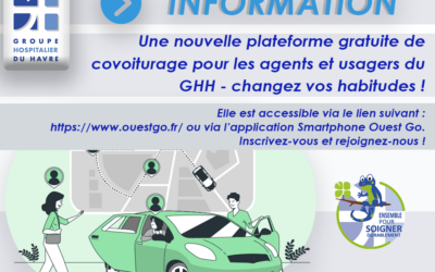 Une nouvelle plateforme gratuite de covoiturage, pour les agents et usagers du GHH – Changez vos habitudes !