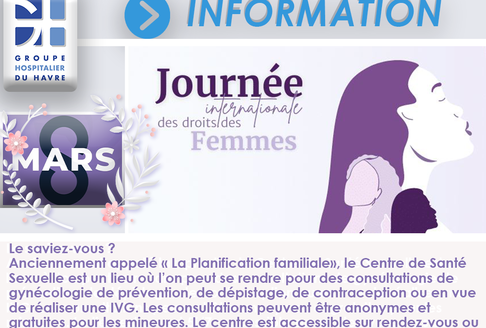 8 mars journée internationale des droits des femmes – Informations sur le Centre de Santé Sexuelle