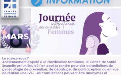 8 mars journée internationale des droits des femmes – Informations sur le Centre de Santé Sexuelle