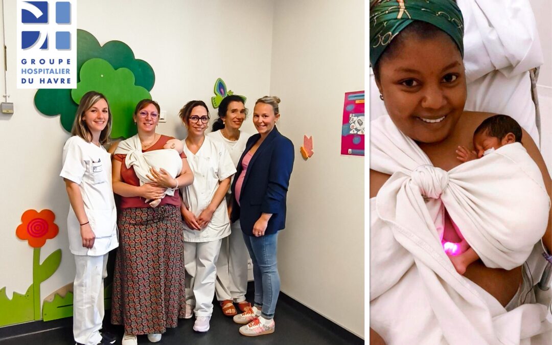 🤱La pratique du peau à peau en écharpe se développe dans le service de néonatologie 👶du #GHH – Une pratique qui favorise le bien être chez les bébés !