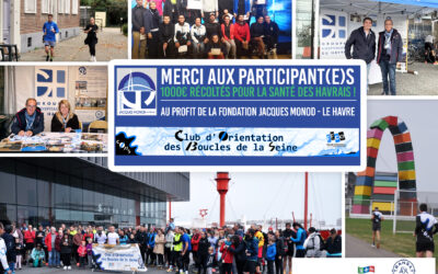 🏁 💶 1 000 € récoltés pour la Fondation Jacques Monod – Le Havre grâce à la mobilisation du 🧭 Club d’Orientation des Boucles de la Seine (COBS) à l’occasion de la TRANSAT CAFÉ L’OR Le Havre Normandie ! ⛵️