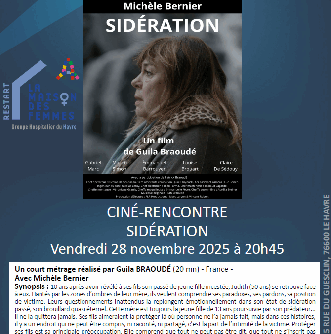 🎞️Soirée ciné-rencontre sur la thématique de l’inceste – Vendredi 28 novembre à 20h45 au cinéma Sirius