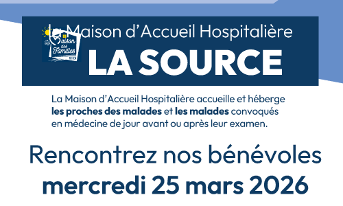 🏠[ASSOCIATION] La Source – Hébergement solidaire pour les accompagnants – Mercredi 25 mars 2026 dans le hall Nord de l&rsquo;hôpital Jacques Monod